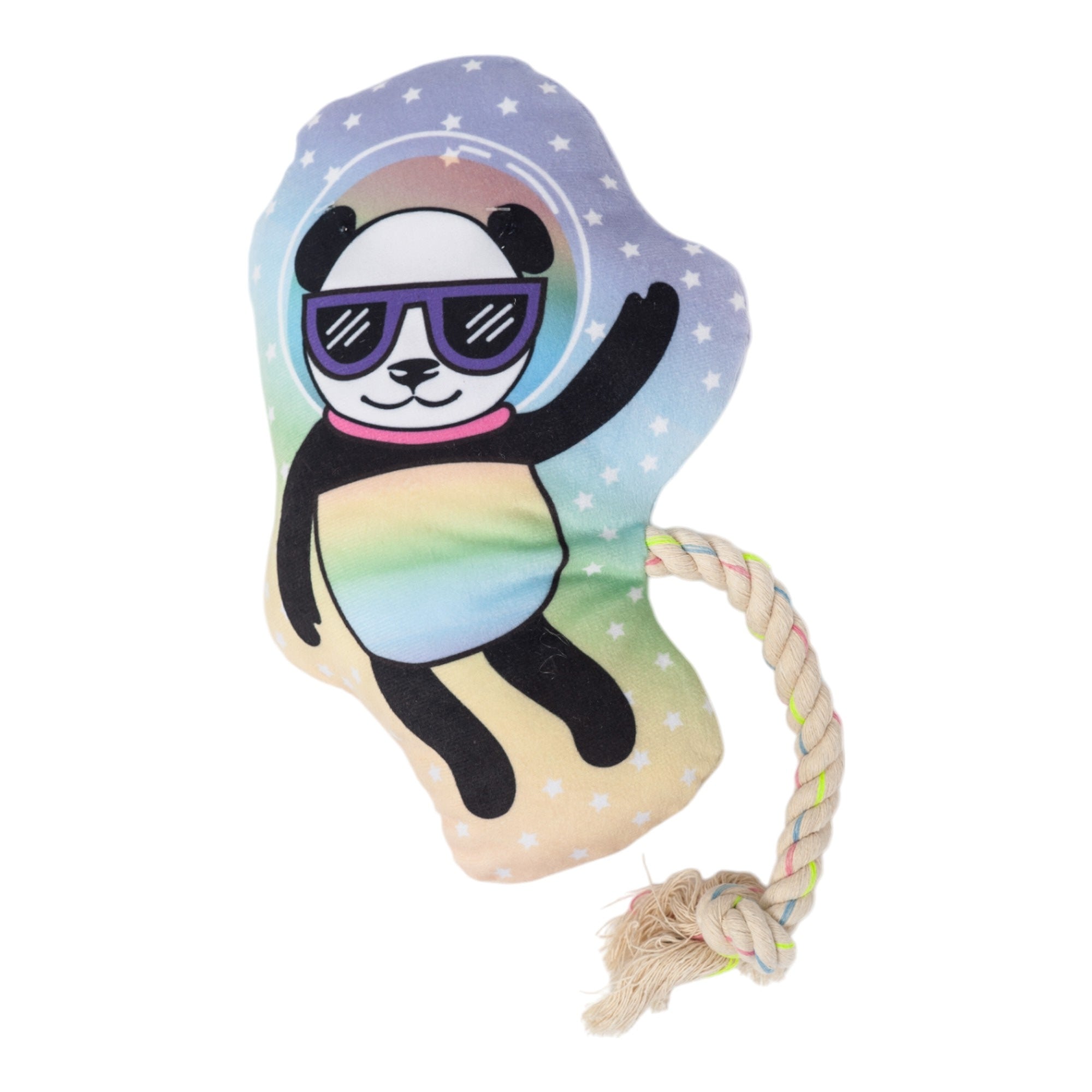 Space Panda Plush Dog Toy – with Squeaker & Crinkle Paper for Fun Play - Elite Pet Collective