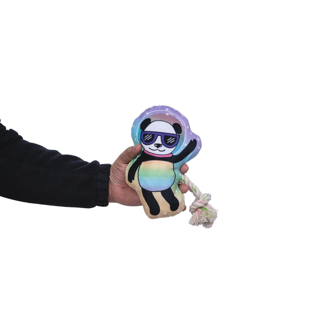 Space Panda Plush Dog Toy – with Squeaker & Crinkle Paper for Fun Play - Elite Pet Collective