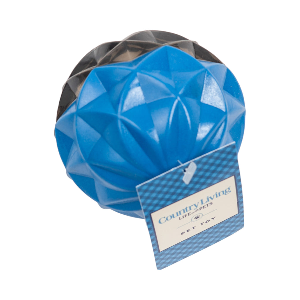 Country Living Geometric Textured Ball Dog Chew Toy, Interactive Rubber Toy for Mental Stimulation – Large - Elite Pet Collective