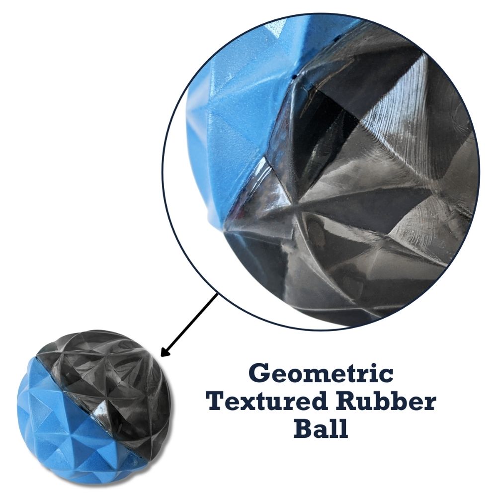 Country Living Geometric Textured Ball Dog Chew Toy, Interactive Rubber Toy for Mental Stimulation – Large - Elite Pet Collective