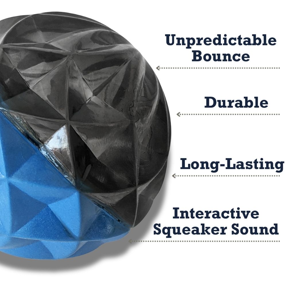 Country Living Geometric Textured Ball Dog Chew Toy, Interactive Rubber Toy for Mental Stimulation – Large - Elite Pet Collective