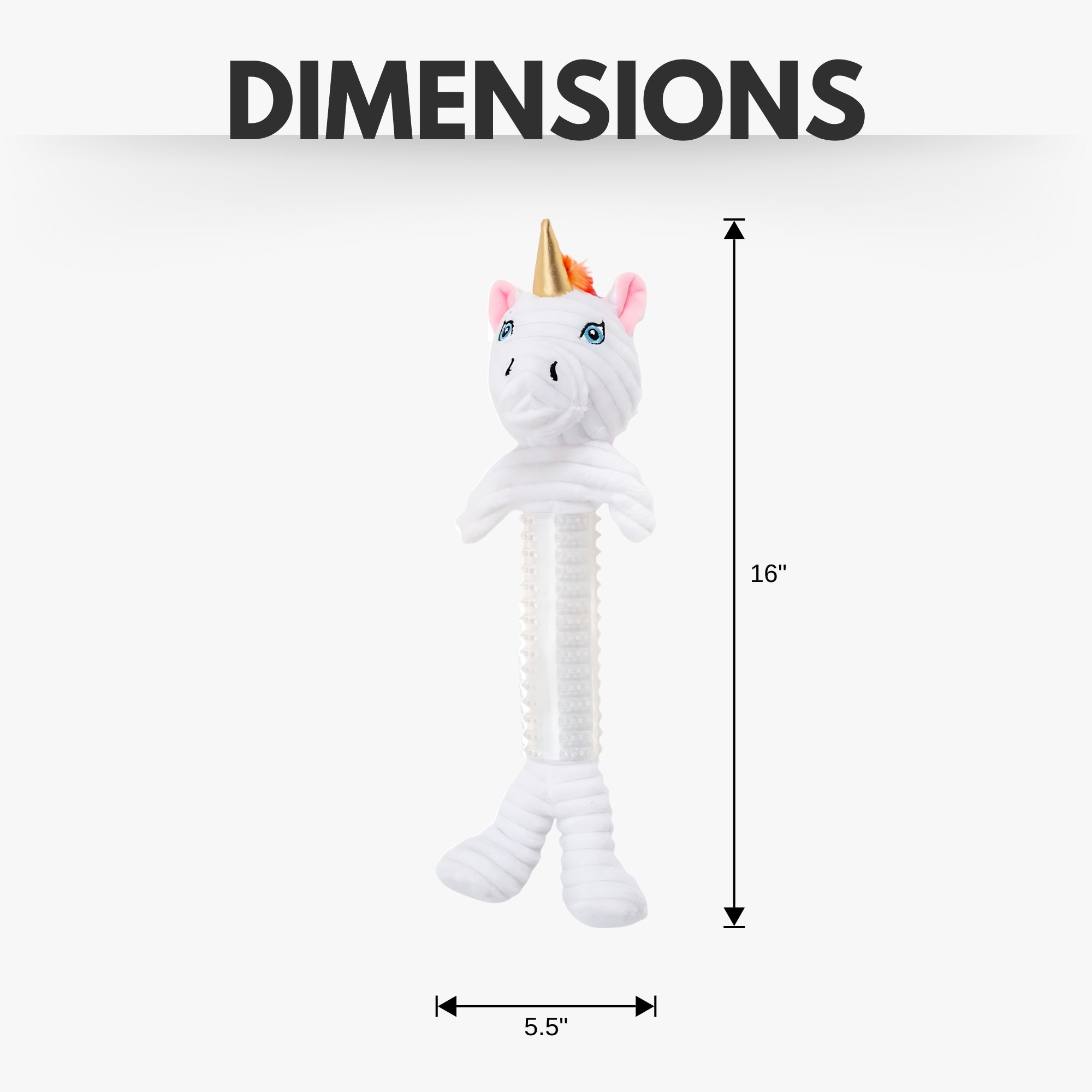 Country Living Thermoplastic Rubber Skinny Unicorn Corduroy Plush Dog Toy – with Squeaker & Crinkle Paper - Elite Pet Collective