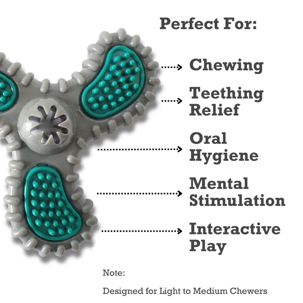 TPR Dental Spinner Dog Chew Toy – Durable Dental Care Fun for Light to Medium Chewers - Elite Pet Collective