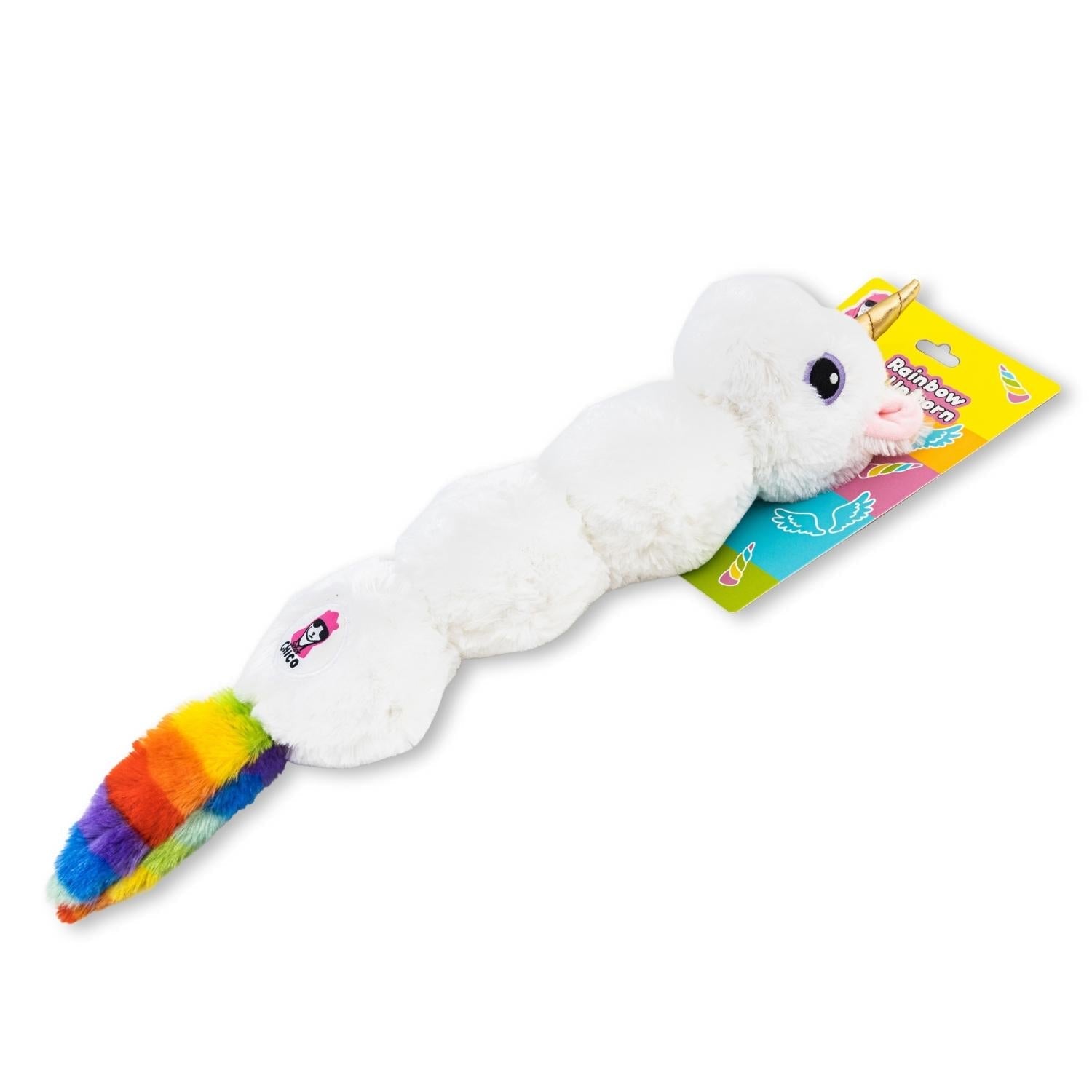 Colorful Unicorn Magical Creature Plush Dog Toy – with Squeaker & Crinkle Paper for Fun Play - Elite Pet Collective