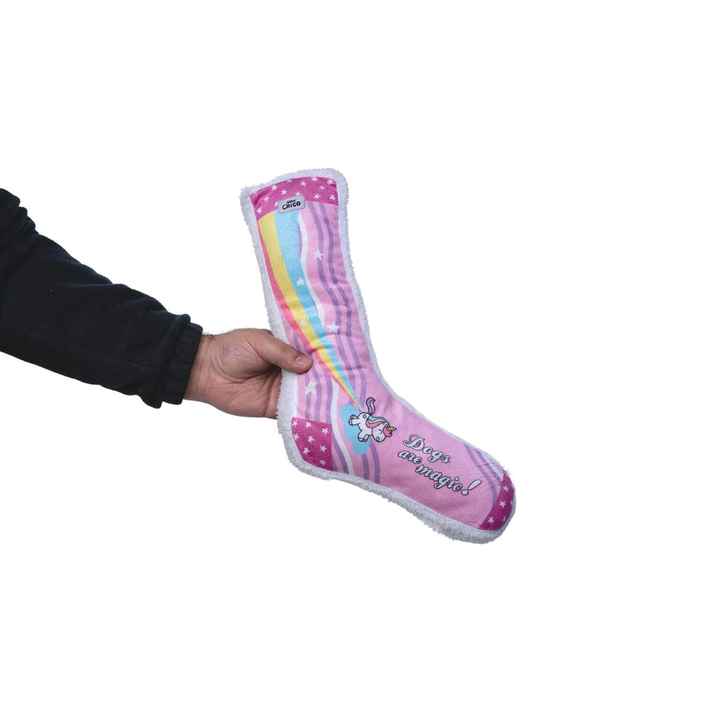 Squeaky Sock Plush Dog Toy – Whimsy Wonders Unicorn Design - Elite Pet Collective