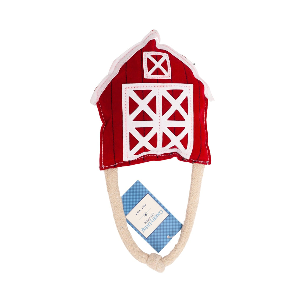 Country Living Faux Leather Red Barn Dog Chew Toy – Safe, Long-Lasting, and Non-Toxic - Elite Pet Collective