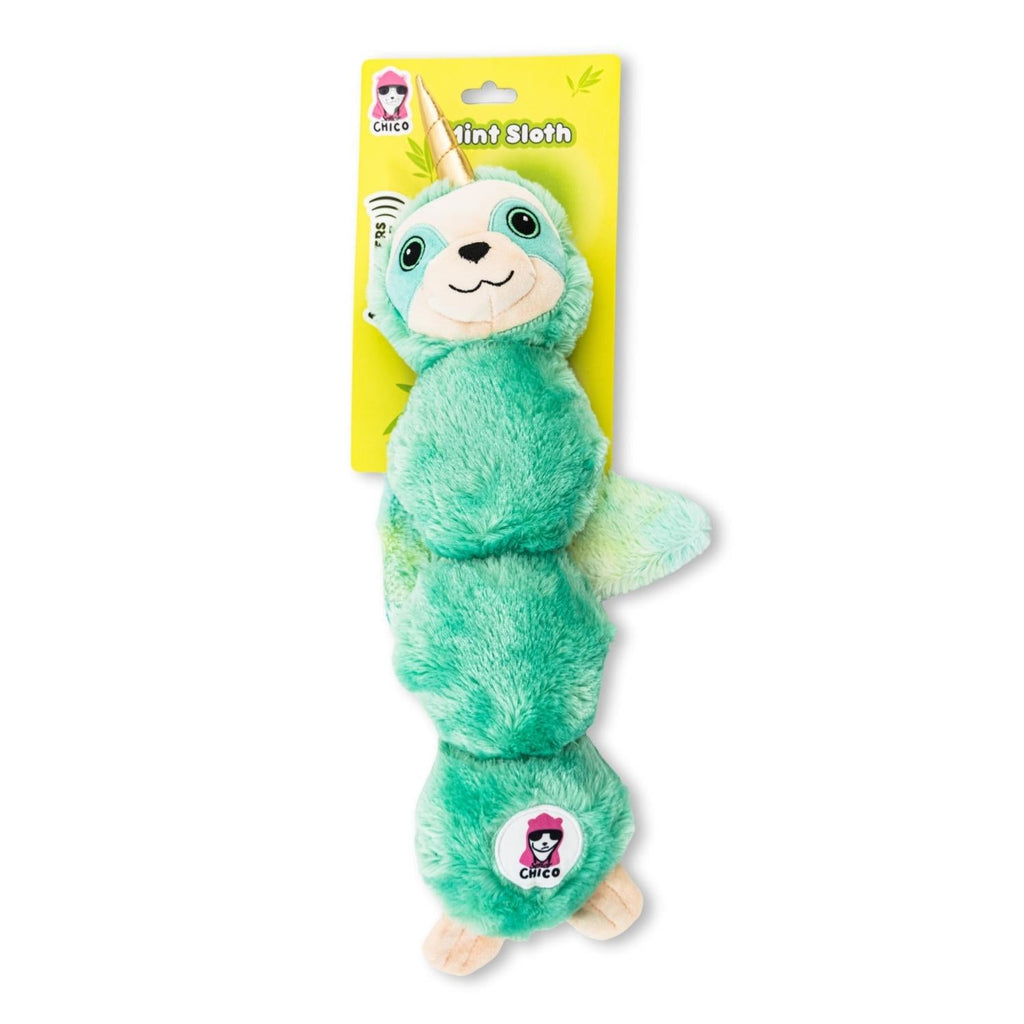 Mystical Mint Winged Sloth Plush Dog Toy – with Squeaker & Crinkle Paper for Fun Play - Elite Pet Collective
