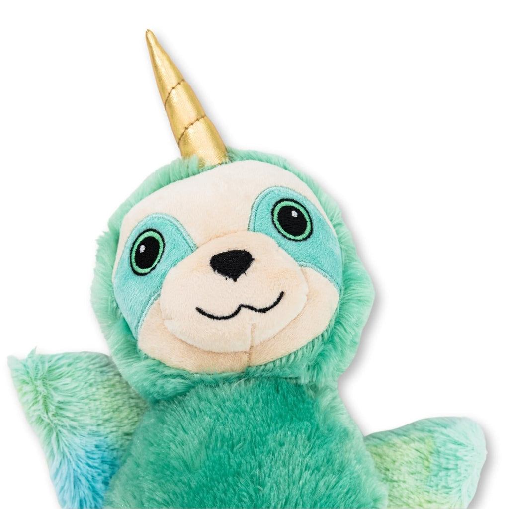Mystical Mint Winged Sloth Plush Dog Toy – with Squeaker & Crinkle Paper for Fun Play - Elite Pet Collective