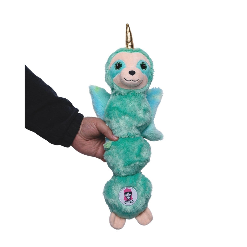 Mystical Mint Winged Sloth Plush Dog Toy – with Squeaker & Crinkle Paper for Fun Play - Elite Pet Collective